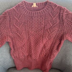 GAP Burgundy/Wine Cable Knit fitted medium Sweater